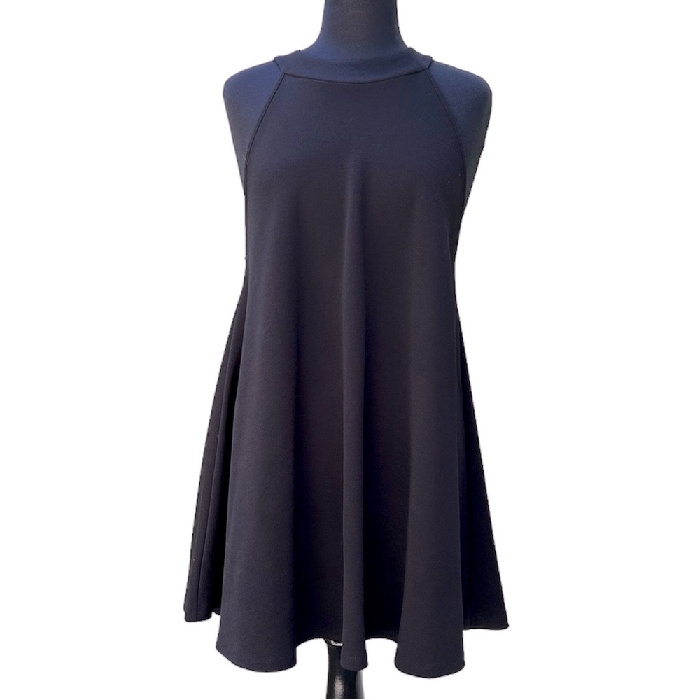 Cherish Black High Neck Swing Dress - Sz L